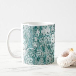 Taza De Café solo cerdos turquesa viridian