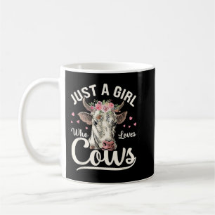 Taza De Café Solo Chica que ama a las vacas Moo Vintage Farmer
