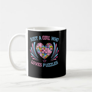 Taza De Café Sólo Chica que ama el rompecabezas de Jigsaw