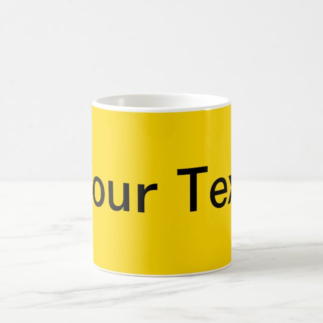 Taza De Café SÓLO COLOR / amarillo + tu texto (Centro)