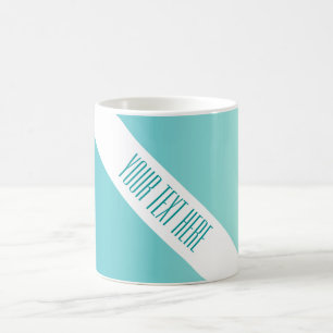 Taza De Café SÓLO COLOR gradientes azul océano + tu texto