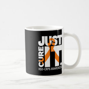 Taza De Café Sólo Cure RSD CRPS Awareness Ribbon texto blanco
