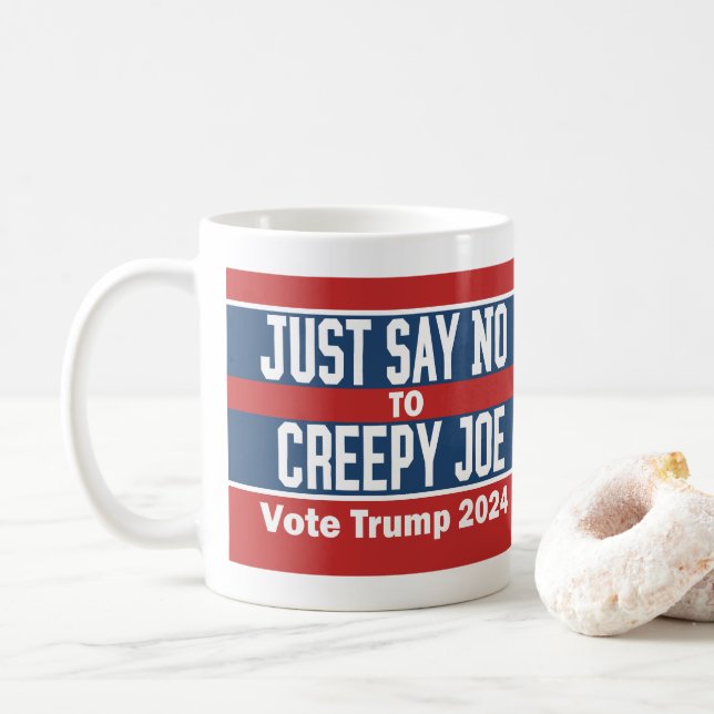 Taza De Café Solo di no al escalofriante Joe Pro Donald Trump 2 (Con donut)