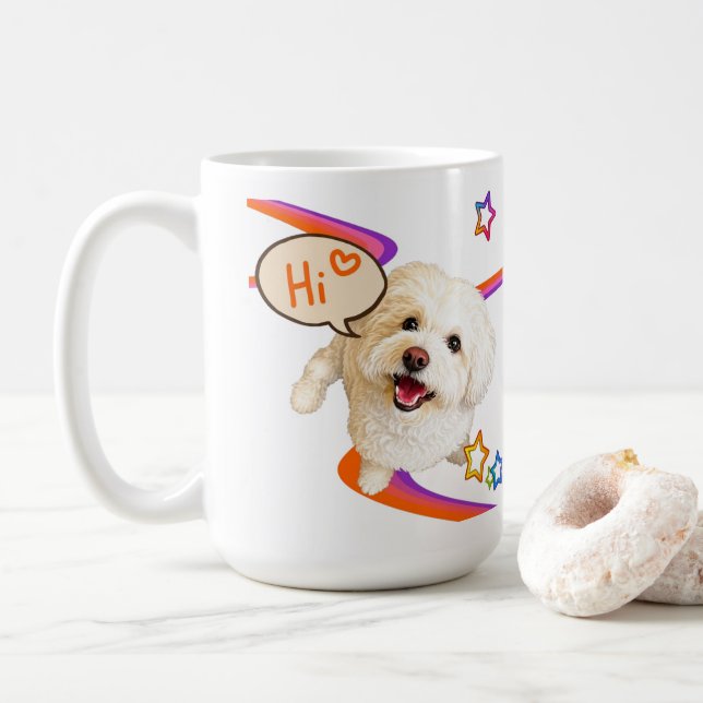 Taza De Café Solo diciendo "Hola"  (Con donut)