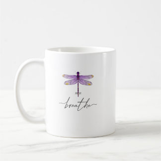 Taza De Café Sólo Dragonfly Tattoodesign Dandelion Breathe Medi