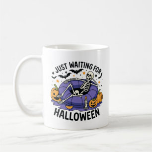 Taza De Café Solo Esperando a Halloween – Divertida Temporada d