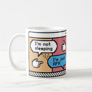 Taza De Café Solo estoy AFK   Gracioso Gamer Pixel Art