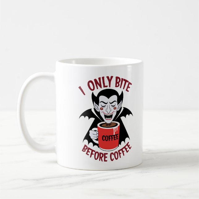 Taza De Café Solo me muerdo antes del café (Izquierda)