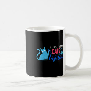 Taza De Café Solo Necesito Gatos E Insulina Diabetes Awares