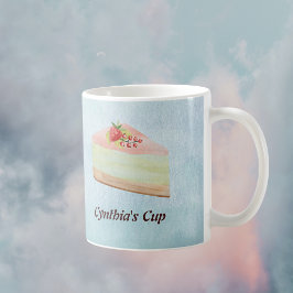 Taza De Café Sólo postres con monograma en acuarelas suaves