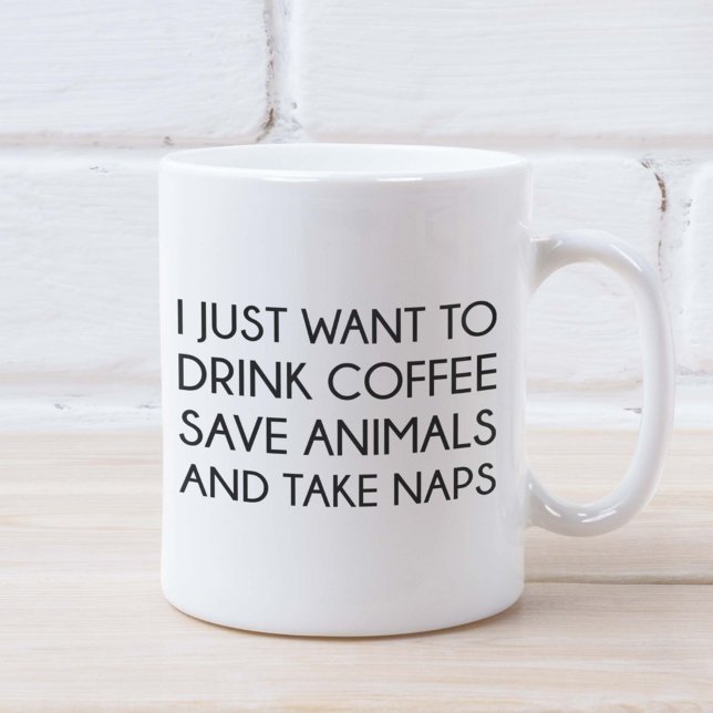 Taza De Café Solo Quiero (I Just Want To Drink Coffee Save Animals And Take Naps Mug)