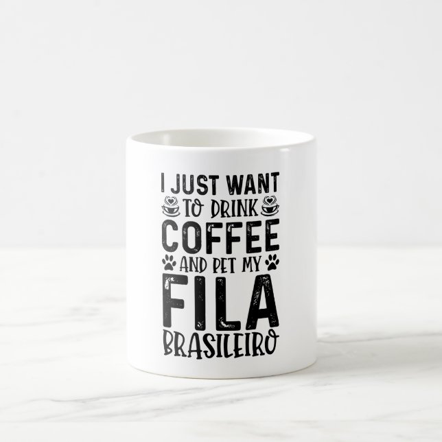 Taza De Café Solo Quiero Beber Café Y Mascota Fila Brasileri (Centro)