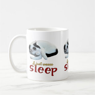 Taza De Café Sólo quiero dormir el arte de palabras de gato