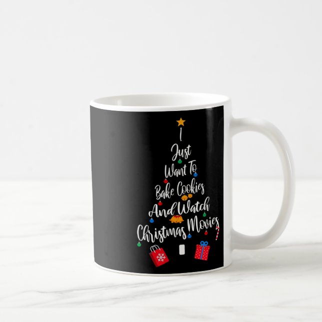 Taza De Café Solo Quiero Hacer Cookies Y Ver Navidades Movi (Derecha)