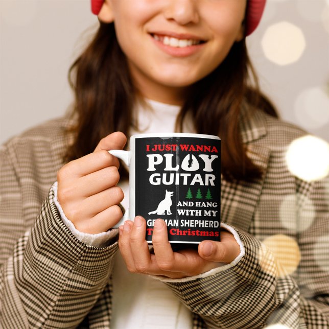 Taza De Café Solo Quiero Jugar A La Guitarra Con El Pastor Alem (Subido por el creador)