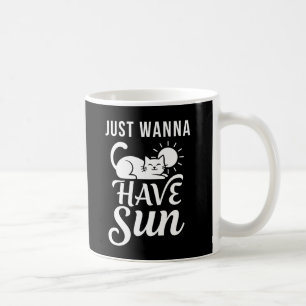 Taza De Café Solo Quiero Tener Sol con Gato - Gato Adorable Tom