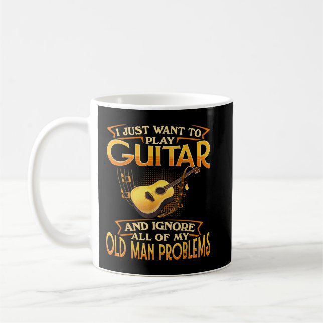 Taza De Café Solo Quiero Tocar Guitarra (Izquierda)