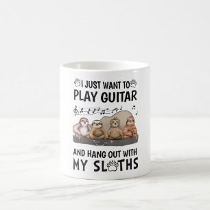 Taza De Café Solo Quiero Tocar Humor De Guitarra Con Camisetas 