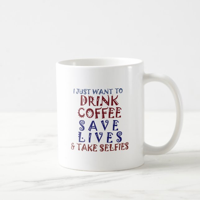 Taza De Café Solo quiero tomar café Salva vidas (Derecha)