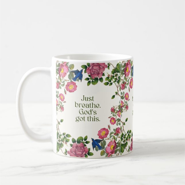 Taza De Café Sólo respira. Dios tiene esto (Izquierda)