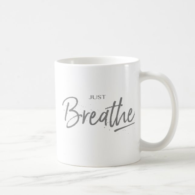 Taza De Café Sólo Respira, Yoga, Cita Zen (Derecha)