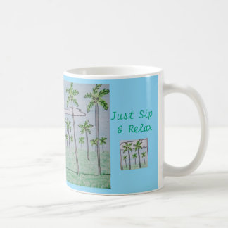 Taza De Café Sólo Sip y Relax Palm Tree Grove