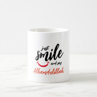 Taza De Café Solo sonríe y diga alhamdulillah