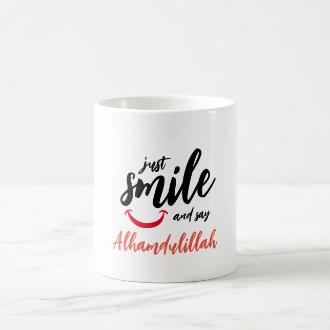 Taza De Café Solo sonríe y diga alhamdulillah (Centro)