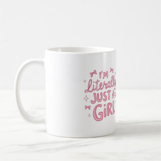 Taza De Café Solo Soy una Chica Lazos Rosas Estética Café