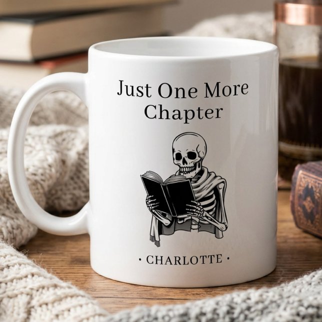 Taza De Café Solo un capítulo más Esqueleto divertido de lectur (Subido por el creador)