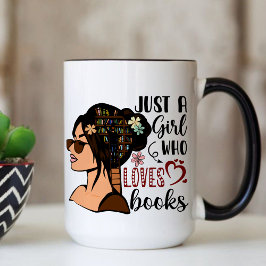 Taza De Café SÓLO UN CHICA, Libros De Flores De Amante Leyendo