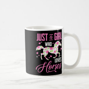 Taza De Café Sólo un Chica que ama a caballo floral Equestri