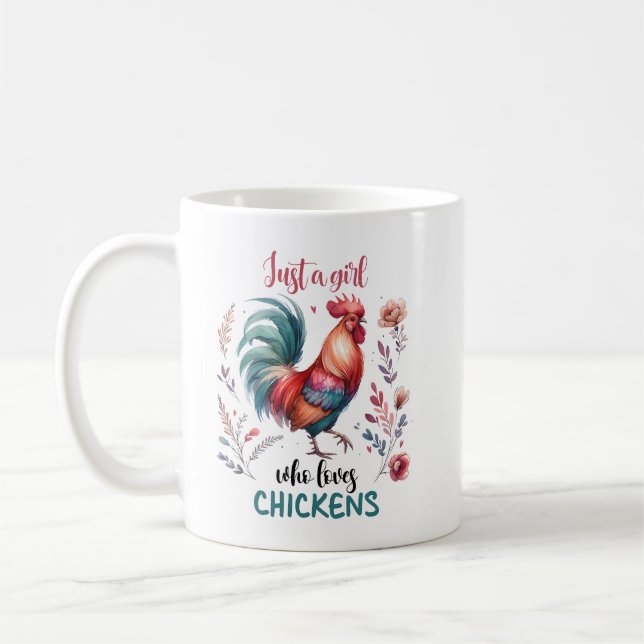Taza De Café "Solo un Chica que ama a las gallinas" Granja verd (Izquierda)
