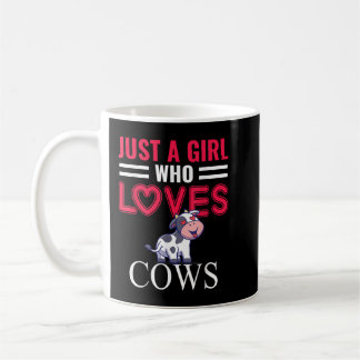 Taza De Café Solo un Chica que ama a las vacas fresas y vacas