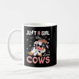 Taza De Café Solo un Chica que ama a las vacas fresas y vacas