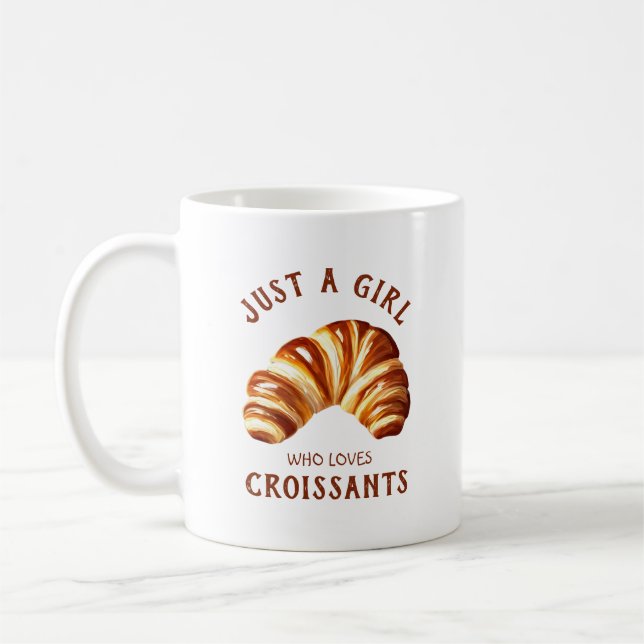 Taza De Café Sólo un chica que ama a los croissants (Izquierda)