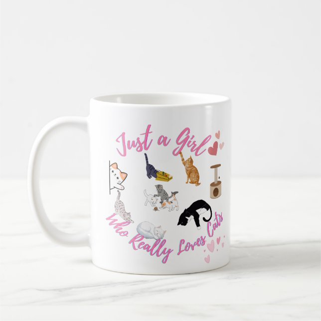 Taza De Café Sólo un Chica que ama a los gatos (Izquierda)