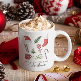 Taza De Café Sólo un Chica que ama a los Navidades