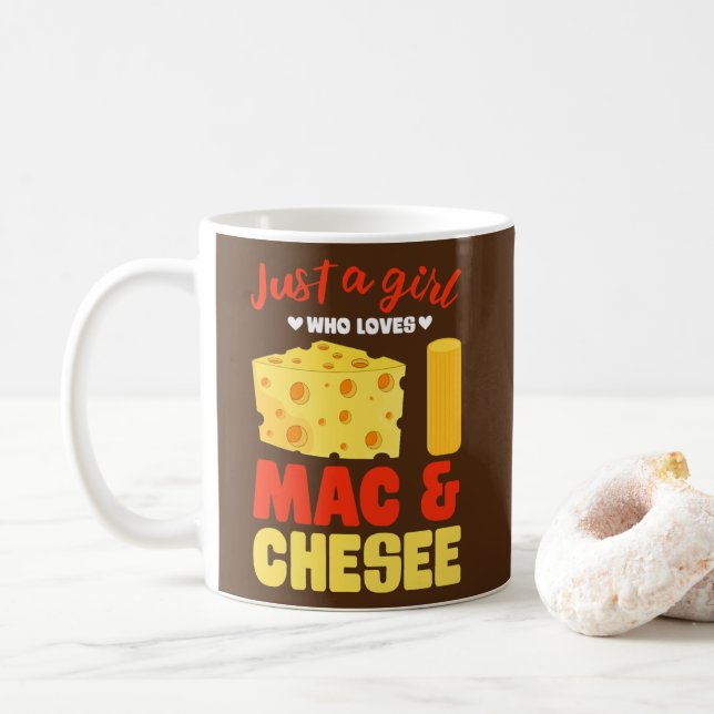 Taza De Café Solo un Chica que ama a Mac Cheese Funny Macaroni (Con donut)