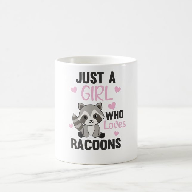 Taza De Café Solo un Chica que ama a Racoons Kawaii Raccoon (Centro)
