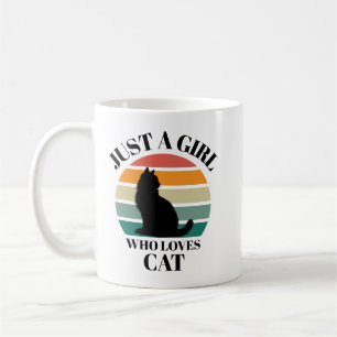 Taza De Café Solo un Chica que ama el café de gato