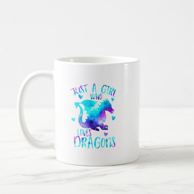 Taza De Café Sólo un Chica que ama el dragón espacial de galaxi (Izquierda)