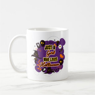 Taza De Café Solo un Chica que ama Halloween