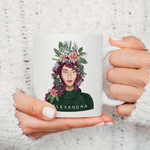 Taza De Café Solo un Chica que ama la belleza de los Navidades