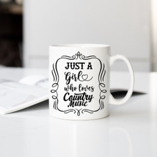 Taza De Café Solo un Chica que ama la música country