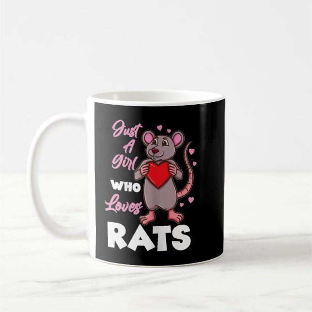 Taza De Café Sólo un Chica que ama las ratas (Izquierda)