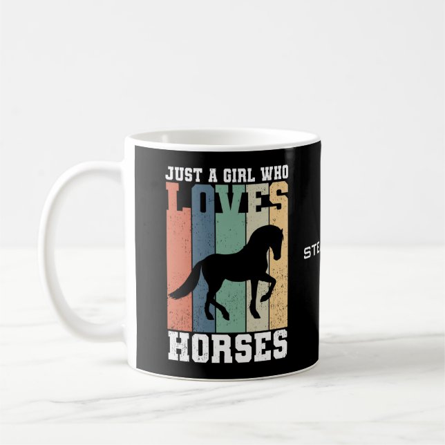 Taza De Café Sólo un chica que ama los caballos | Caballo retro (Izquierda)