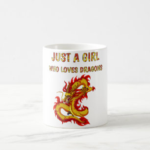 Taza De Café Sólo un chica que ama los dragones, el diseño de
