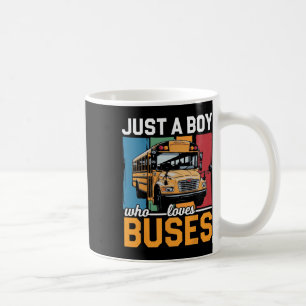 Taza De Café Solo un chico que ama a los buses escolares disfra