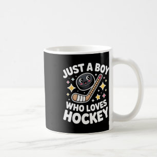 Taza De Café Solo un chico que ama a los niños de hockey Lindo